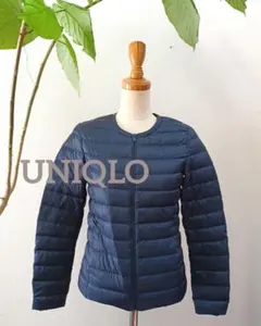 UNIQLO 　ウルトラライトダウン　ネイビー ノーカラー　 インナーダウン
