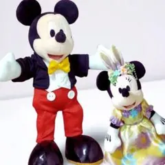 ミニー　ミッキー　燕尾服ポージープラッシー　ぬいぐるみバッジ2015ｙ　2種