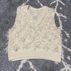 chocol raffine アイボリー Vネックニットベスト F