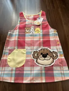 スージーズー刺繍ポケット付きチェックエプロン