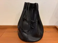 evam eva エヴァムエヴァ レザー 巾着バッグ ブラック