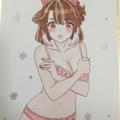 i*a様 ダンツフレーム 水着 大色紙 イラスト 原画 手書き 色紙ファンアート 手描きイラスト 原画 色紙 ウマ娘 ダンツフレーム 水着 ファンアート
