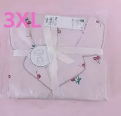 GU サテンパジャマ　チェリー　ピンク　半袖　レディース3XL