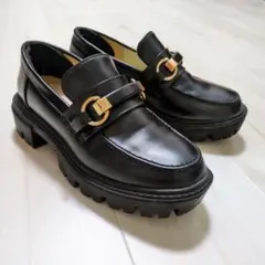 厚底ローファー Sサイズ 黒 バックル 23cm 地雷系 量産 コンカフェ 靴