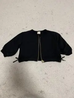 petit main 黒 ジップアップジャケット80サイズ