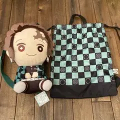 鬼滅の刃 炭治郎 ぬいぐるみ型リュック ➕ナイロンナップサック