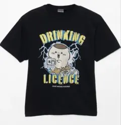 ちいかわ DRINKING LICENCE Tシャツくりまんじゅう ブラックXL