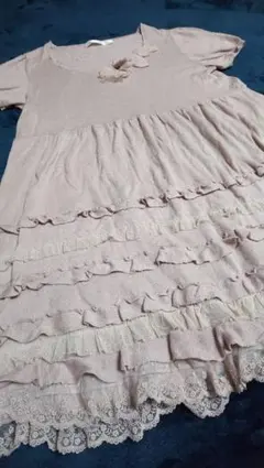 お値下げ　ピンクハウス　綿ニットチュニック　ピンク系のサムネイル