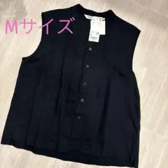 【新品】ユニクロ　リネンブレンドブラウス　ノースリーブ　値札付