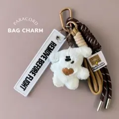 じゃらじゃらキーホルダー くま ホワイト 白色 バッグチャーム プレゼント