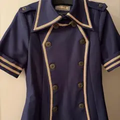 アトリエボズ　半袖軍服ワンピース　ネイビー