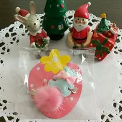 ⑥くま＆ミンクファーヘアクリップ♡￥300♡限定1セットのみ