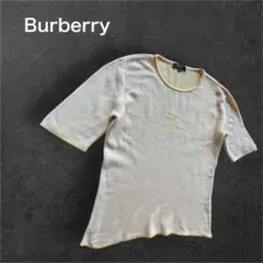 Burberry バーバリー　レディース　半袖ニットセーター　ヴィンテージ　ML