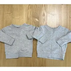 グレー 長袖トレーナー 2枚セット 80cm