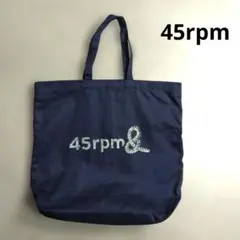 45rpm　トートバッグ　プリントロゴ　コットン　手提げ　お買い物