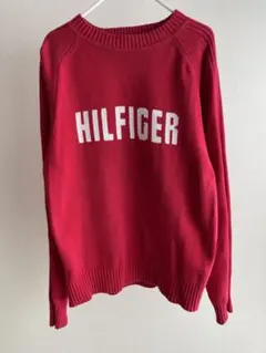 TOMMY HILFIGER レッド クルーネックセーター S/P