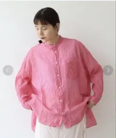 ¥18700美品　yuniコットンナイロン　キャッチワッシャー　ワイドシャツ