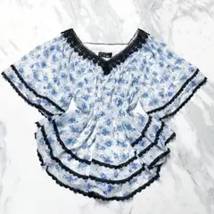 セシルマクビー♡花柄袖フレアチュニック　森ガール　フェアリーグランジ　y2k 姫