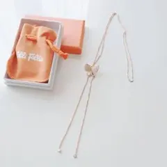 美品　フォリフォリ　蝶　ネックレス　ピンクゴールド　石付き