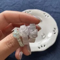 ハンドメイド ビーズリング 1点＊
