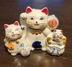 有田焼　招き猫 3体縁起置物