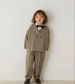 riziere ノーカラージャケットセットアップ・シャツ3点セット 90cm