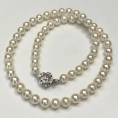 【テリ強】あこや真珠 パールネックレス ホワイト 6.5-7.0mm 27.5g