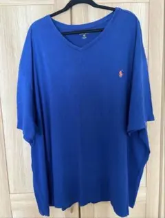 希少90's Ralph Lauren Tシャツ ブルー オレンジ4XB
