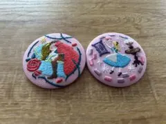 ディズニー　刺繍缶バッチ　刺繍缶バッジ　眠れる森の美女　ふしぎの国のアリス