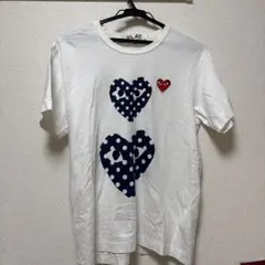 224 PLAY CDG Dot Heart White L AZ-T238 - メルカリ