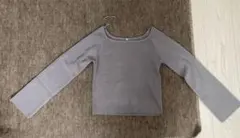 coca 長袖トップス M グレー オフショルダー フレアスリーブニット