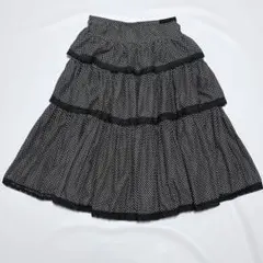未使用級】ピンクハウス ティアード スカート 花柄 ブーケ ピコレース