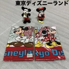 東京ディズニーランド　ミッキーマウス　ミニーマウス　昭和　レトロ　ハンカチ　置物