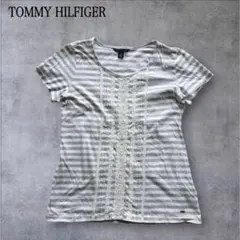 TOMMY HILFIGER ボーダー半袖 カットソー レース 刺繍 ピンタックのサムネイル