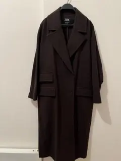 ZARA ロングコート ダークブラウン