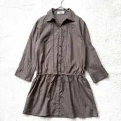 美品J.PRESS コットン100% 長袖シャツ チュニック ストライプ 9号のサムネイル