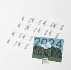 クリアアクリル製　カードスタンド　メモホルダー　透明　12個セット