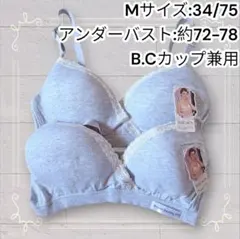 《新品》 お得な2枚セット ノンワイヤー授乳ブラ グレー M 匿名発送