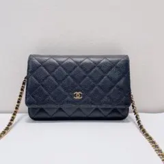 CHANEL ネイビー キルティング ショルダーバッグad - メルカリ