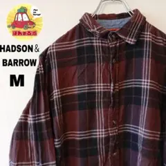 USA古着 HADSON＆BARROW ネルシャツ　M ブラウン　ブラック