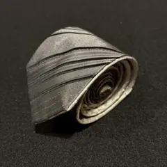 コムサイズム グレー ストライプ 白チェック柄 ストライプネクタイ