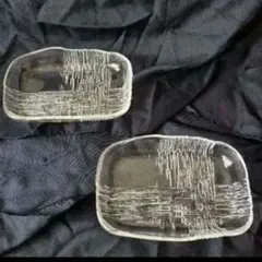 送料込み❢　スクエア　ガラス皿　2枚