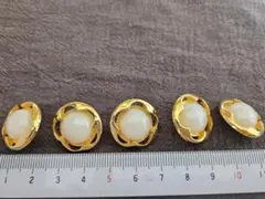 花型デザインボタン 5個セット