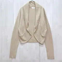 ISLAND SHOWER ボタンレスニットボレロ　ベージュ　LL