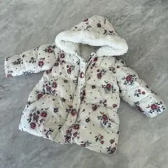 プチバトー　花柄中綿コート 86cm