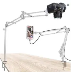 新品未使用品 カメラアーム スマホ対応 俯瞰撮影 卓上クランプ式