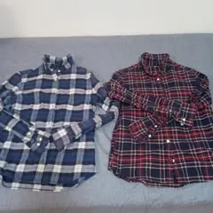 MUJIチェックシャツM秋冬用2枚セット1-2回着用