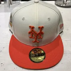 New Era mets キャップ 7 7/8 ホワイト/オレンジ