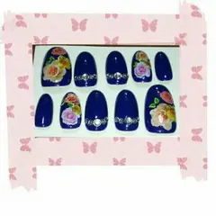 ブルー薔薇ネイル☆ストーン☆（即購入ＮＧ）