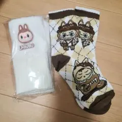 LABUBU 靴下&指なし手袋セット